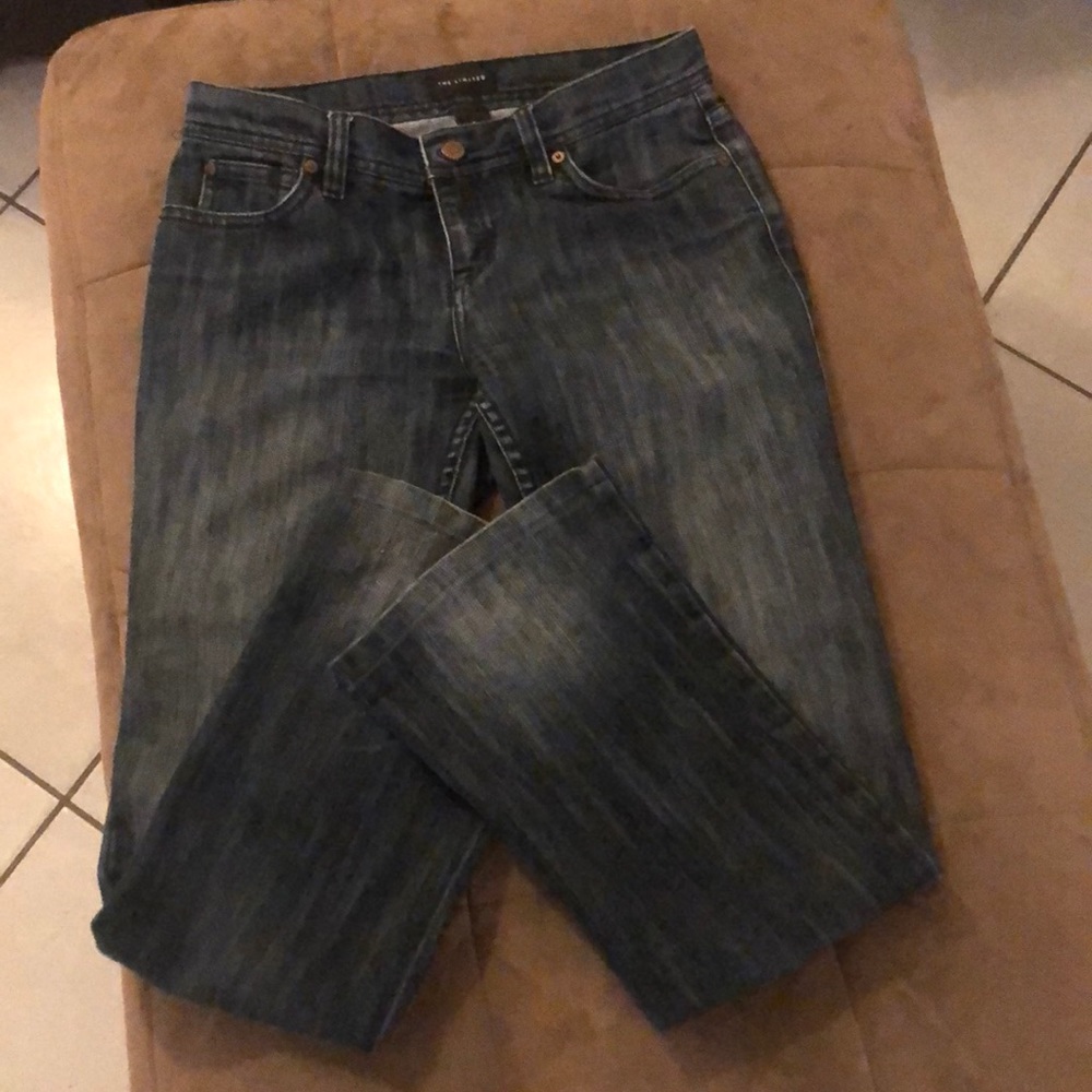 Faded blue jeans